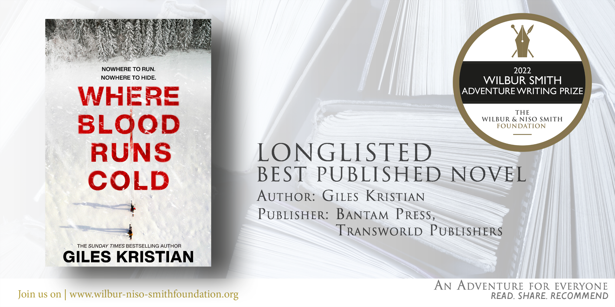 Where Blood Runs Cold' has been longlisted. — Giles Kristian