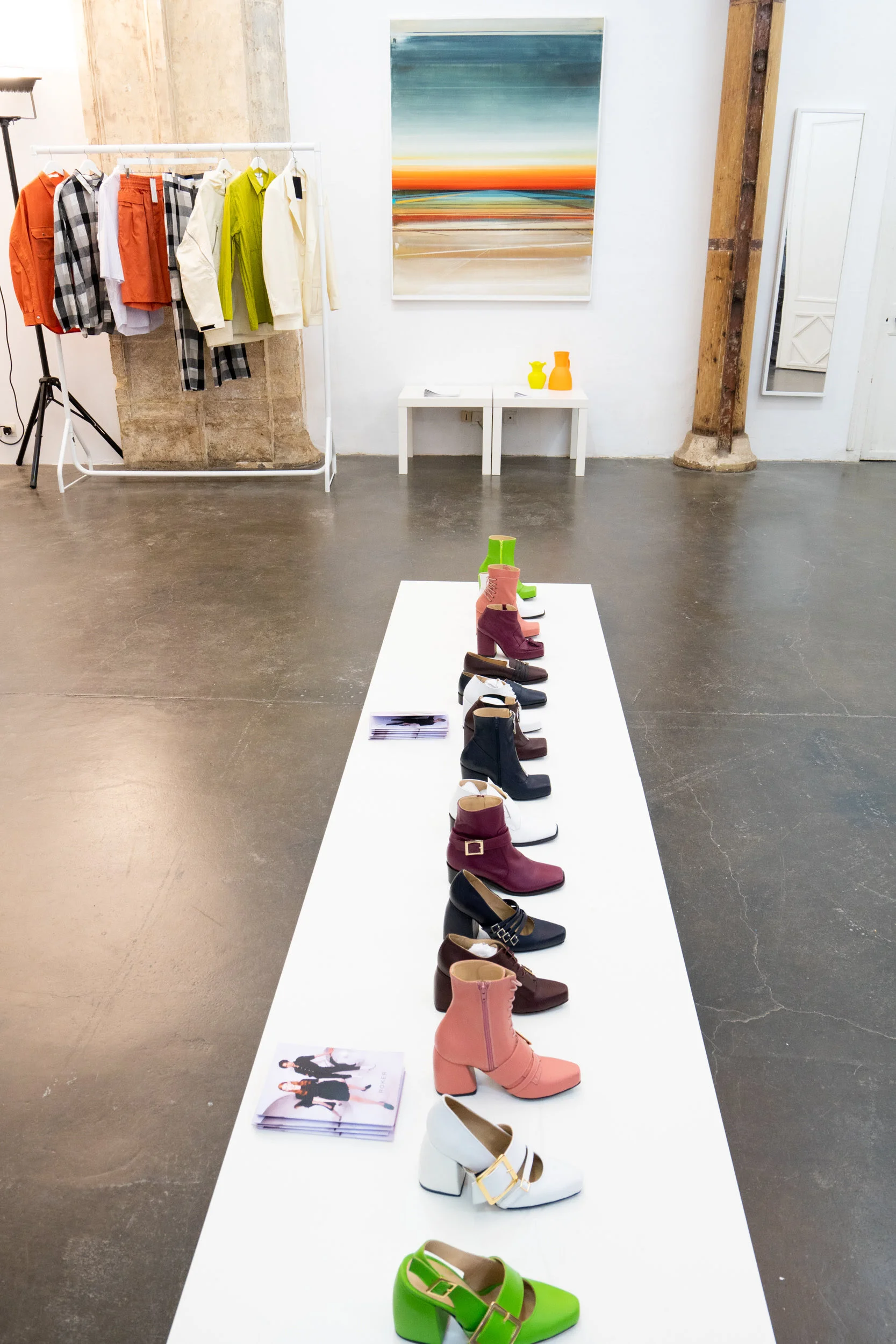 Garments: Sho Nagata | Shoes: ROKER | Painting: Taraval by Micah Crandall-Bear