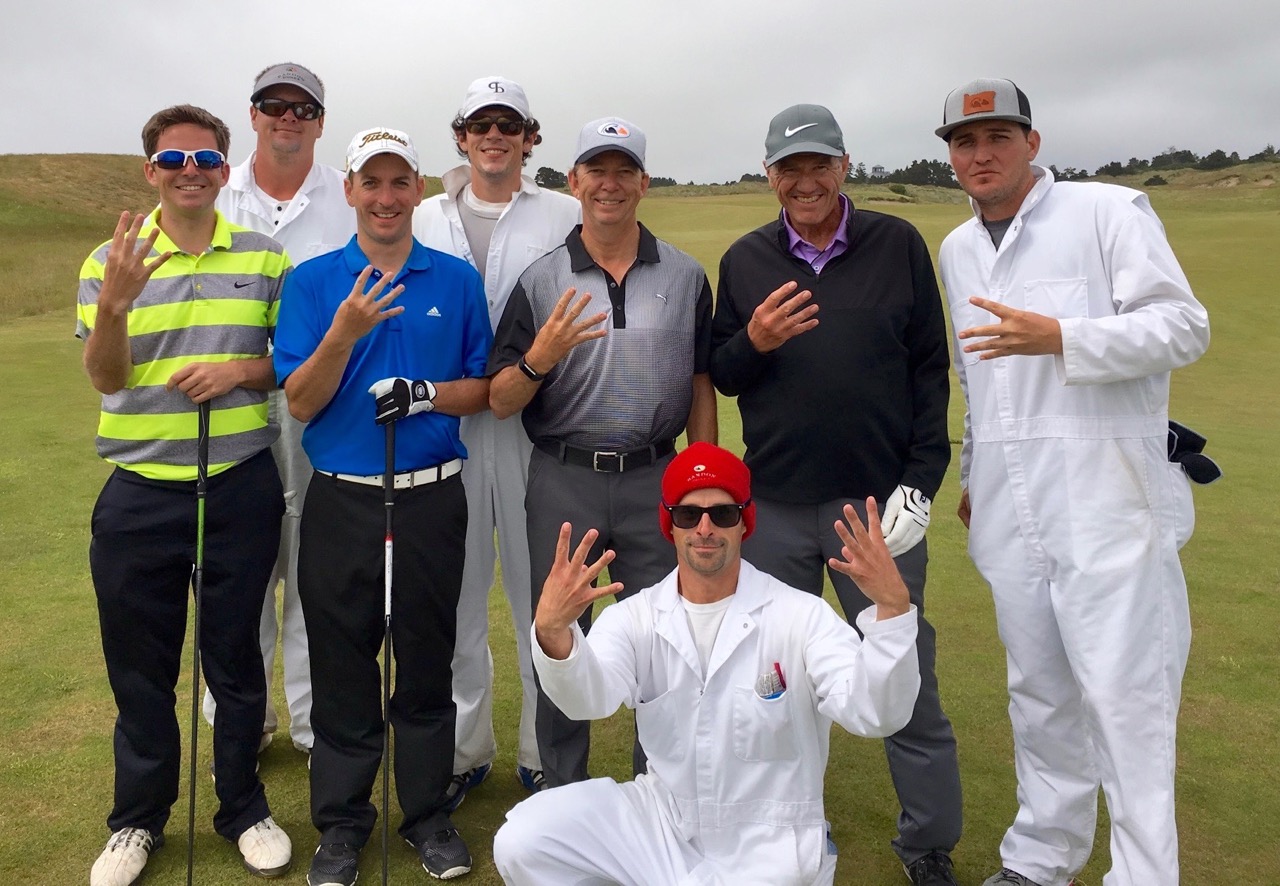 Turner and Dipaola's foursome, and caddies. Courtesy Steve Dipaola