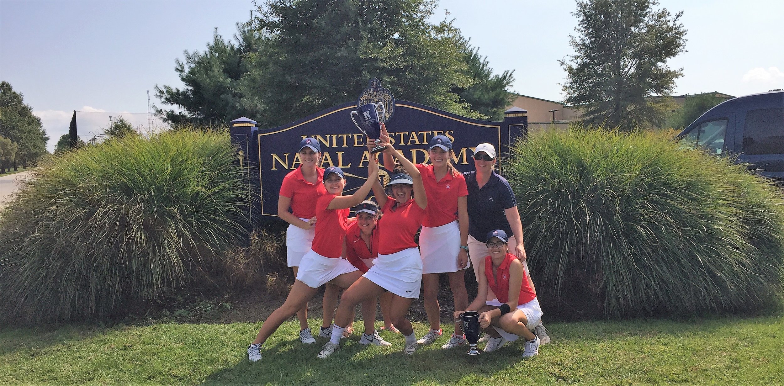 The Richmond women had a lot of reason to celebrate this fall -- by mid-October, they were the last undefeated team in women's college golf. Photo courtesy Richmond Athletics
