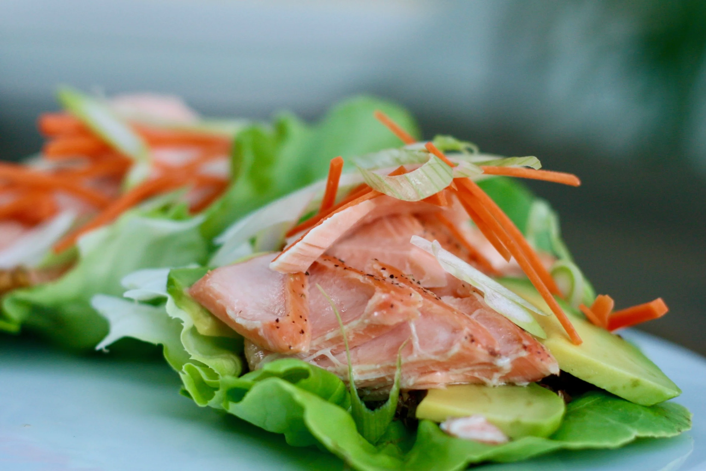Asian salmon wraps