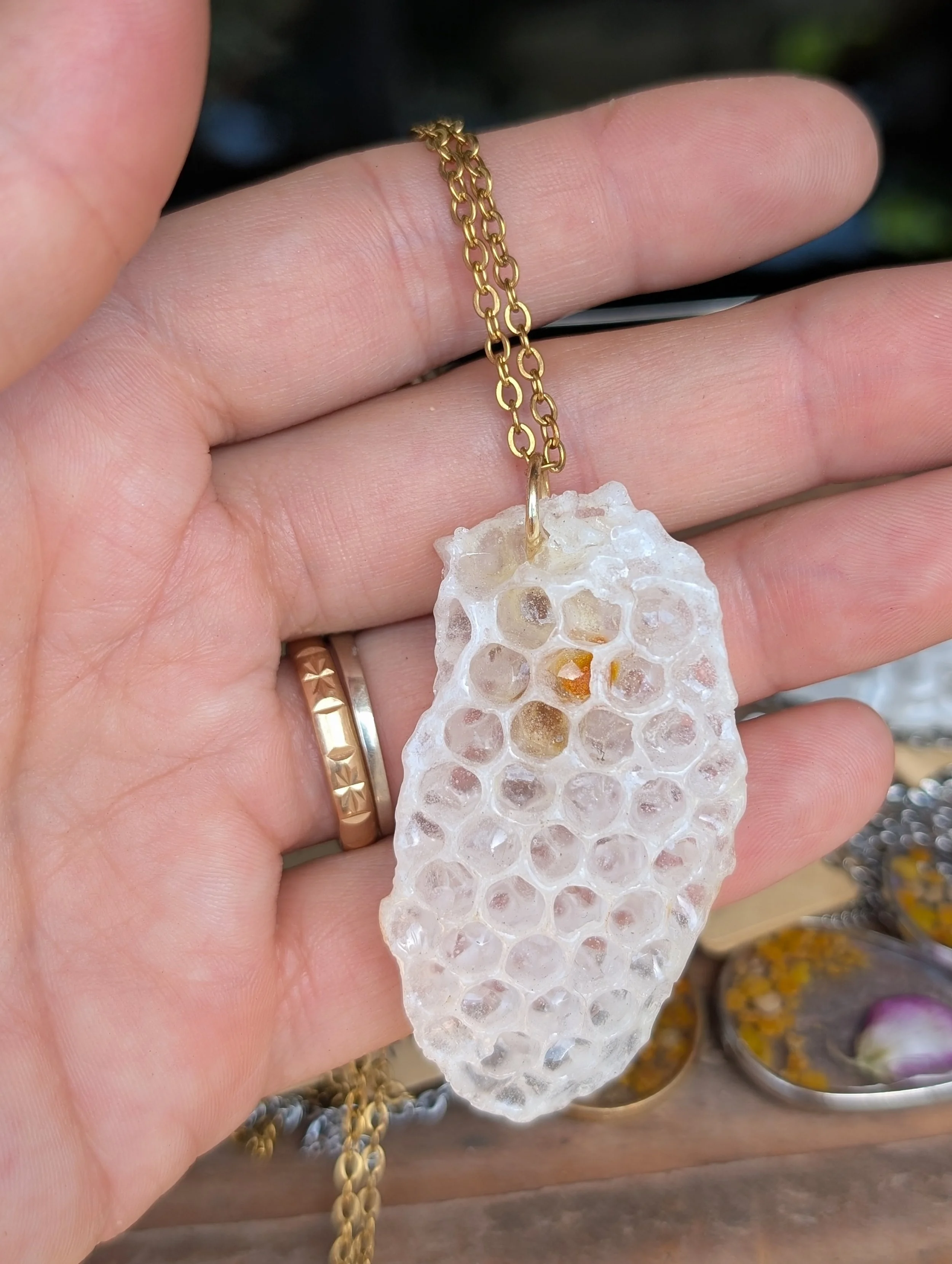 Gold Large Honeycomb Necklace