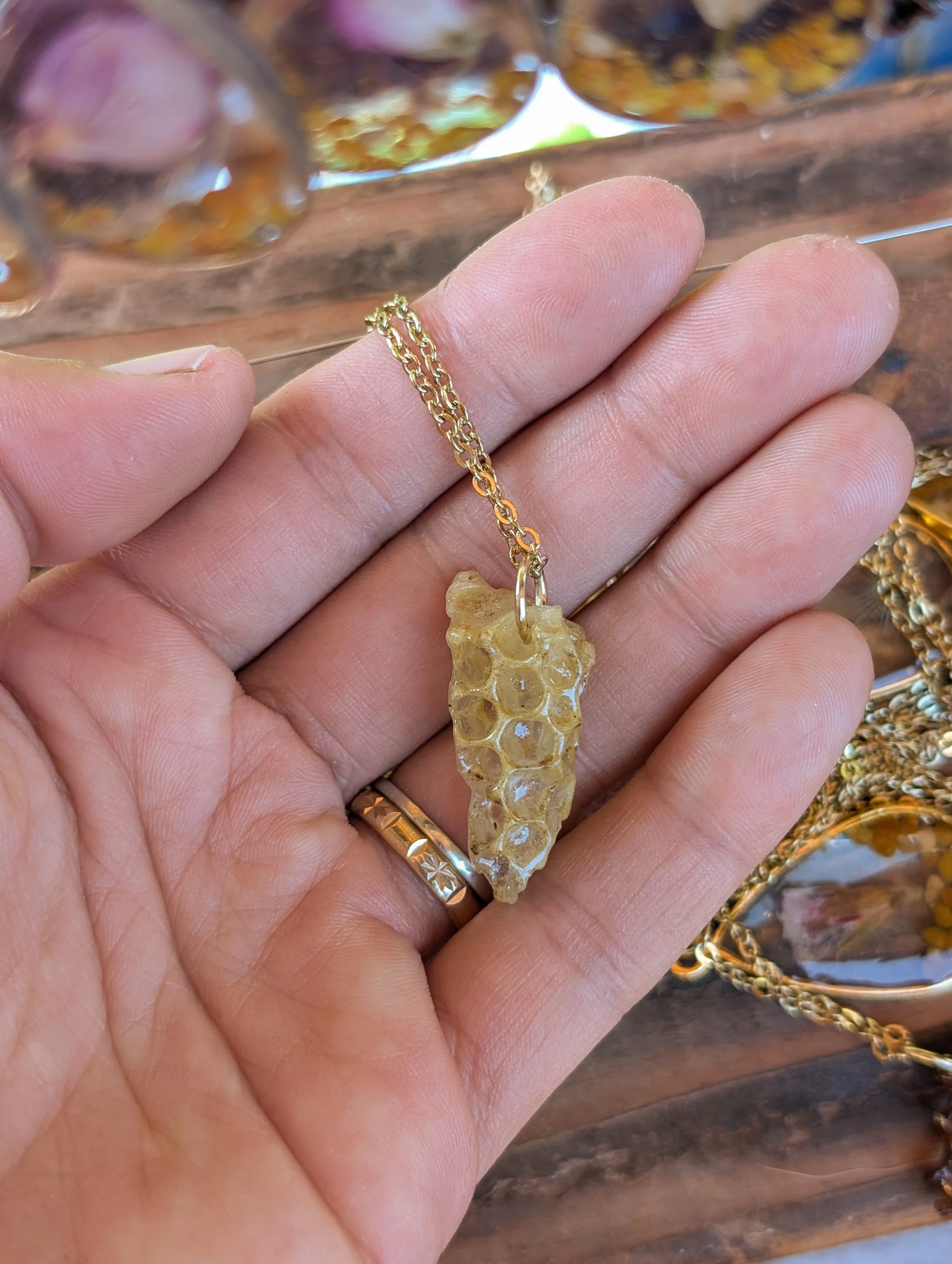 Gold Small Honeycomb Necklace