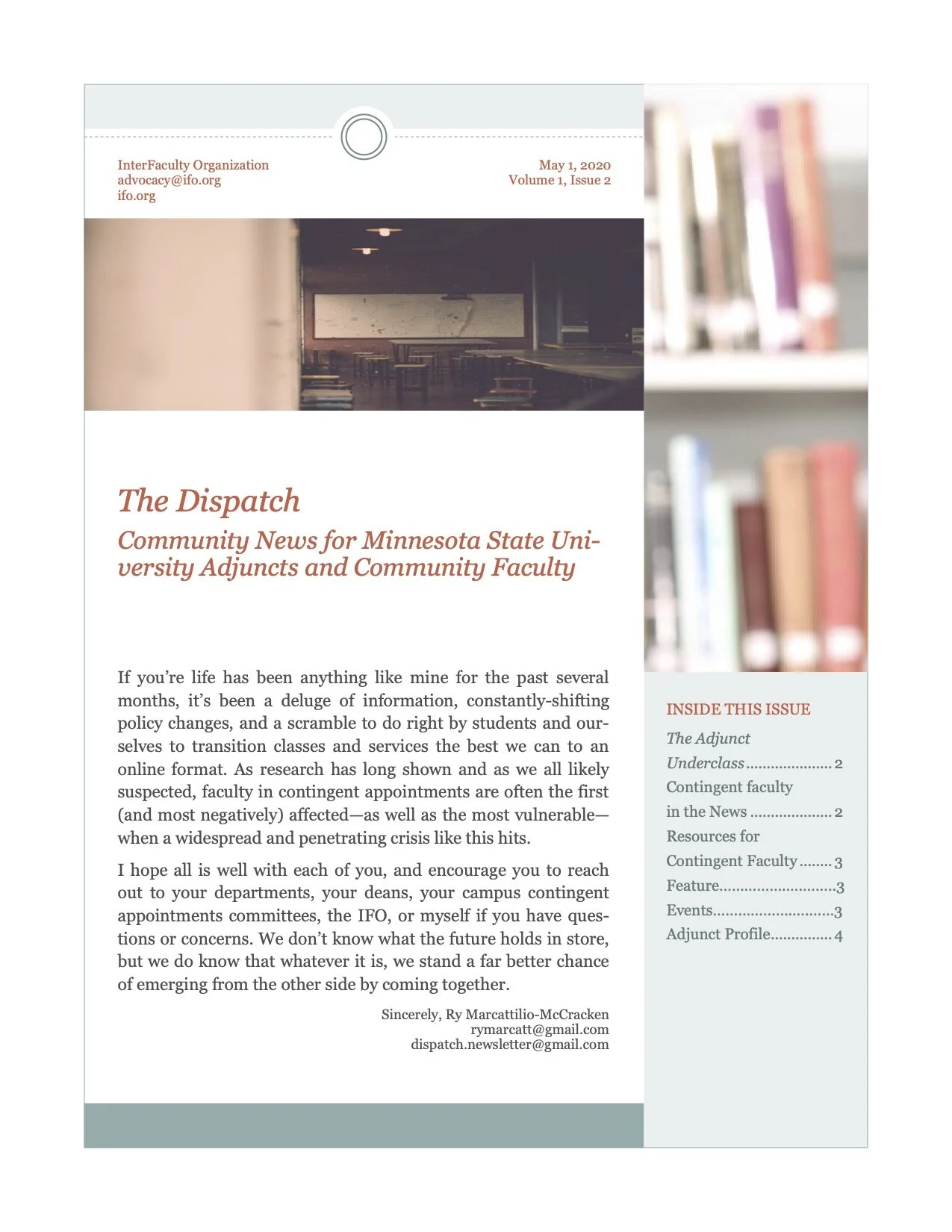 IFO Dispatch - Newsletter for Faculty with Contingent Appointments