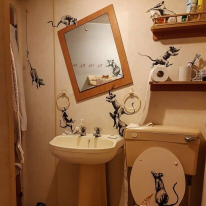 ‘My wife hates it when I work from home’: Even Banksy is stuck inside