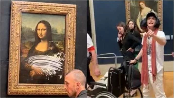 Mona Lisa smeared with cake by man ‘dressed as old lady in wheelchair’