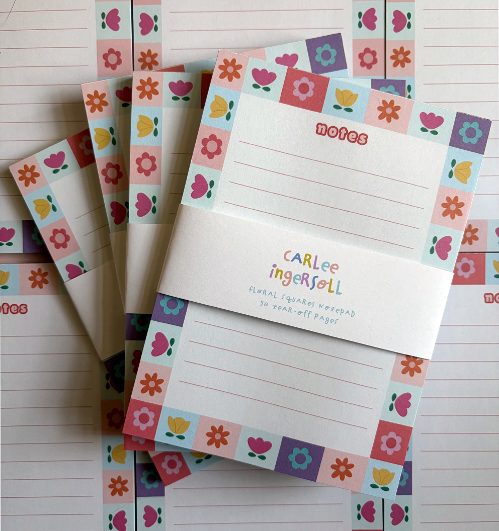 picture of a stack of floral notepads