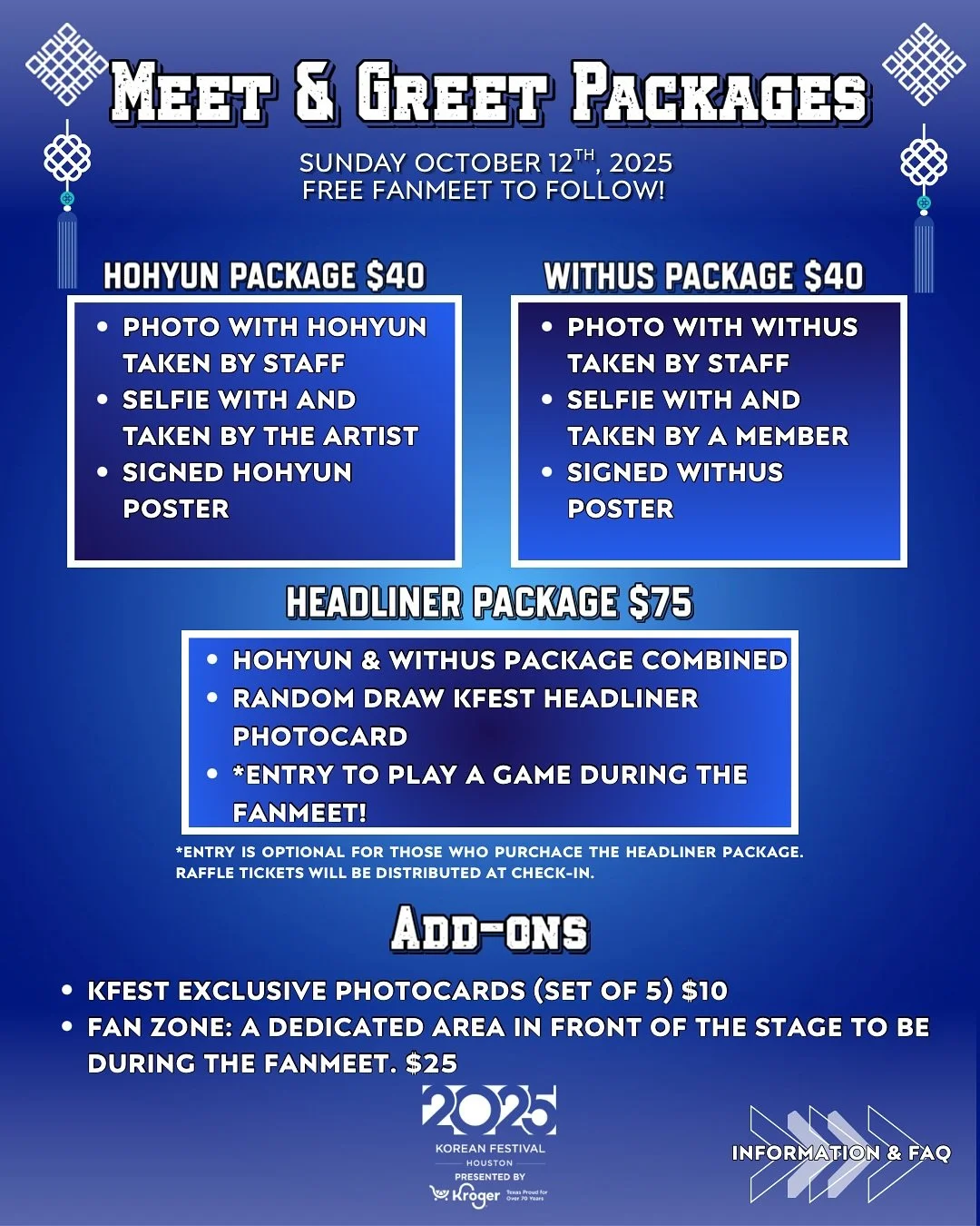 ✨ Exciting announcement! ✨
Your chance to meet our headliners is finally here! 🤩 Meet &amp; Greet Packages are officially LIVE!!! Don&rsquo;t miss your chance to snap a photo, share a moment, and make great memories. 💖 
There are limited spots avai