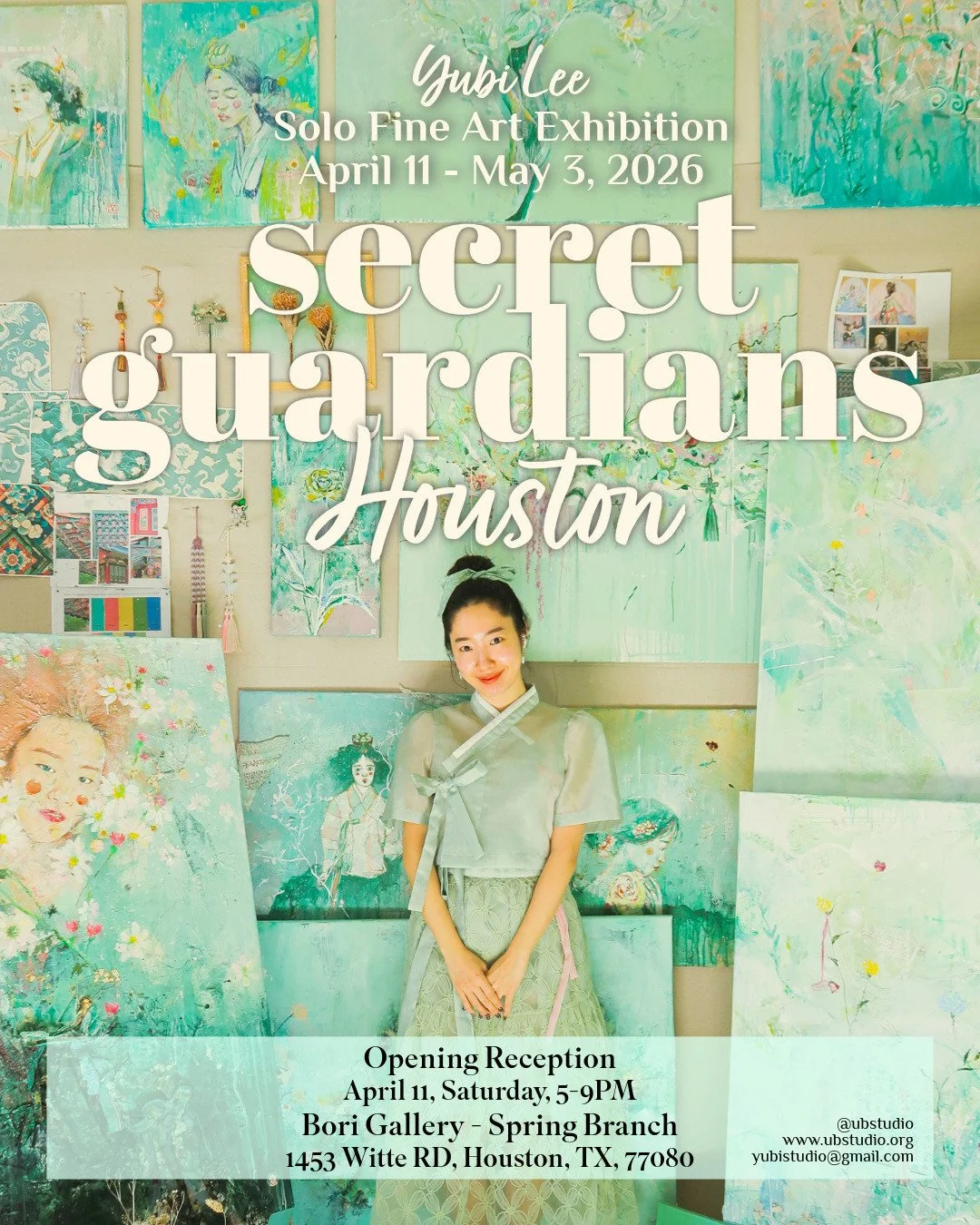We are thrilled to welcome @ubstudio back to Houston for a Solo Fine Art Exhibition at Bori Gallery! Yubi Lee made her debut at Korean Festival last October and is now returning to showcase her latest pieces from the "Secret Guardians" seri