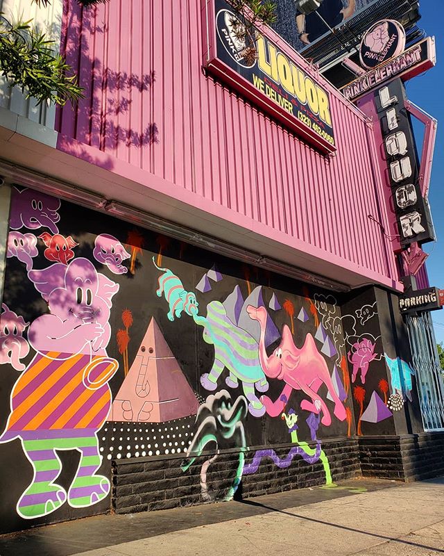 Stampede 🐘🐘🐘🐘🐘
.
.
On the walls at Pink Elephant Liquor.
.
.
.
🌍 Find it on the map! --&gt; MuralMapLA.com .
.
#muralmapla #mural #muralart #urbanwalls #urbanart #streetart #artist #art_spotlight #paintthechange #paint #graffiti #streetartevery