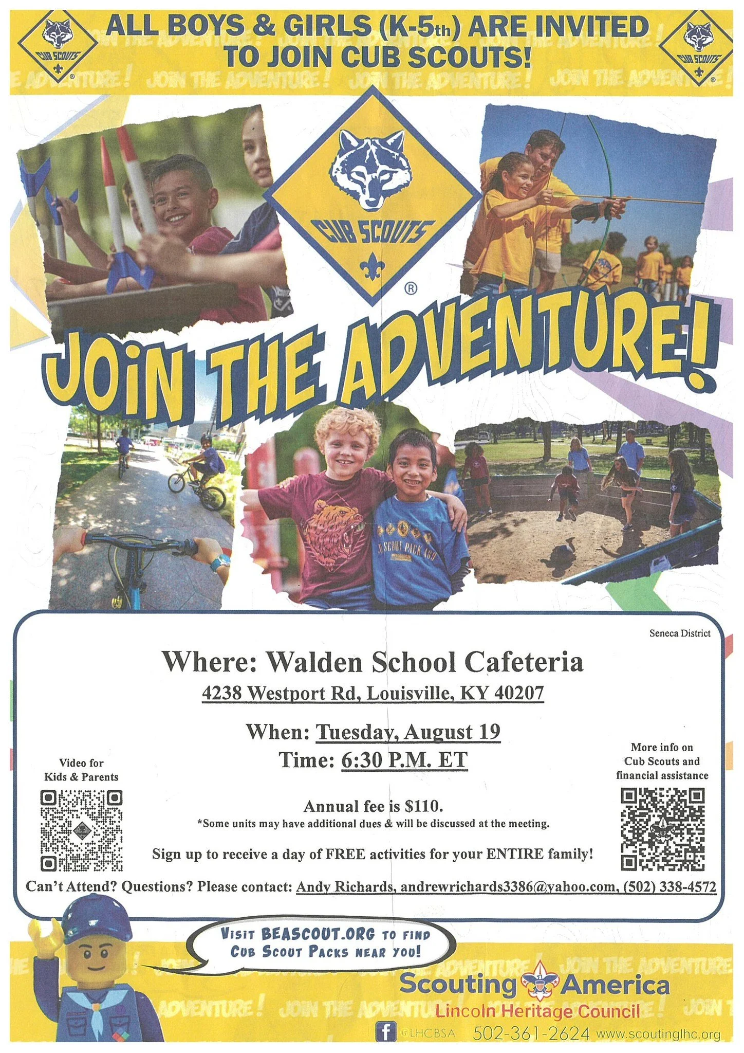 🌟 Attention Walden families &ndash; All K&ndash;5th Grade boys and girls are welcome to join Cub Scouts! 🏕️💛 Info meeting is TONIGHT at 6:30pm at Walden&mdash;see you there! #gowalden