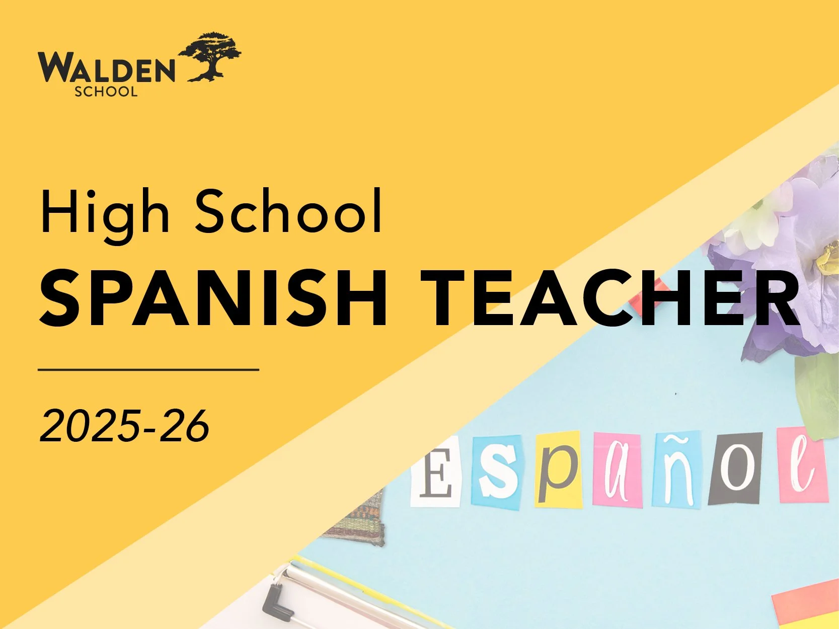 Walden School is seeking a High School Spanish Teacher for the 2025&ndash;2026 academic year (immediate hire)! The ideal candidate will inspire students to develop language proficiency and cultural understanding &ndash; responsibilities include desig