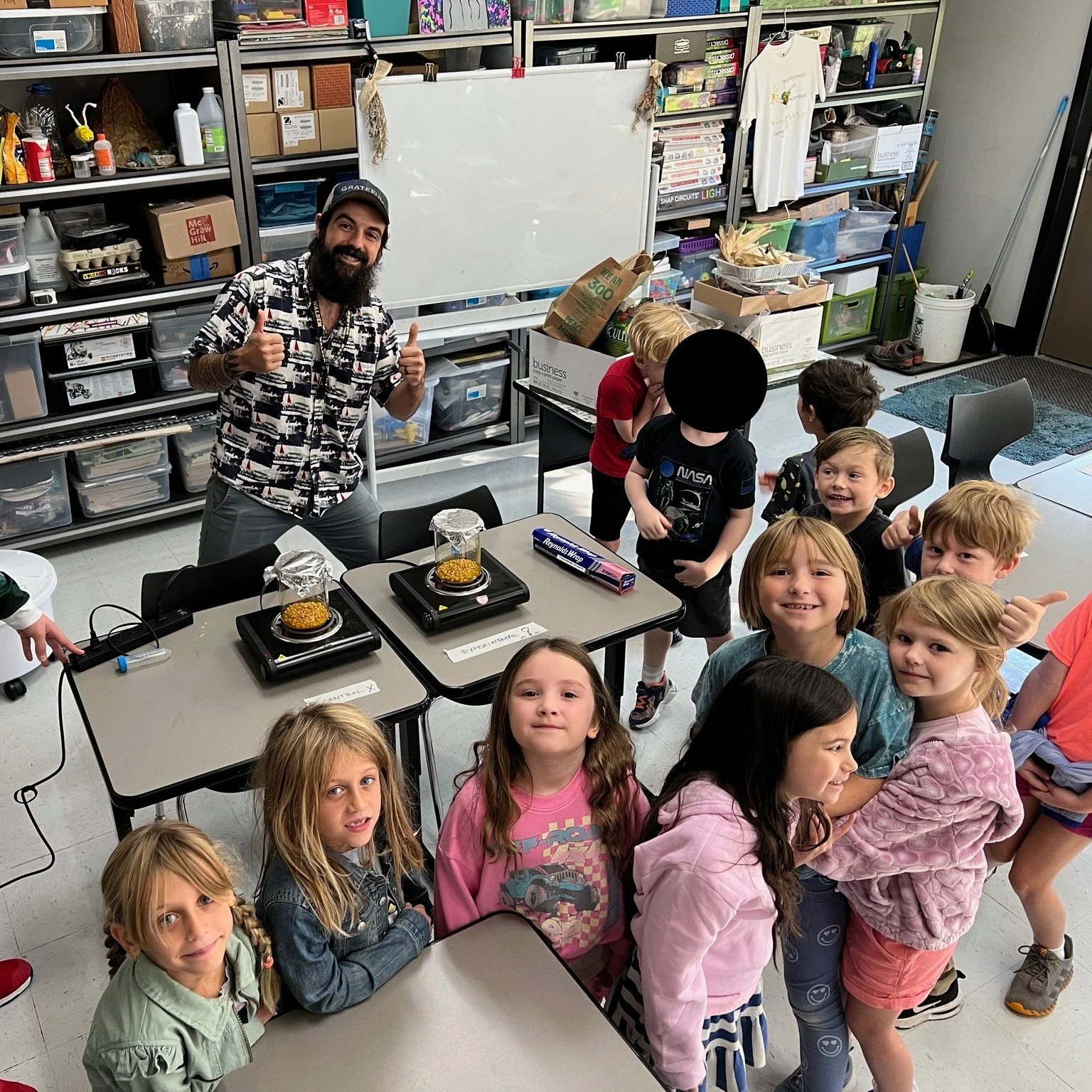 🍿✨ First Grade scientists had a popping good time testing popcorn that traveled into the stratosphere on our weather balloon! Compared to the control popcorn that stayed on the ground, the balloon corn popped smaller and with less volume.

This fun 