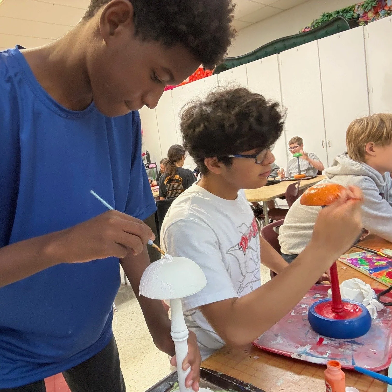 The woodturning group that meets at Walden once a month invited our art students to join their meaningful project &mdash; creating handcrafted wig stands for people undergoing chemotherapy. The group donates these stands to cancer centers across Loui
