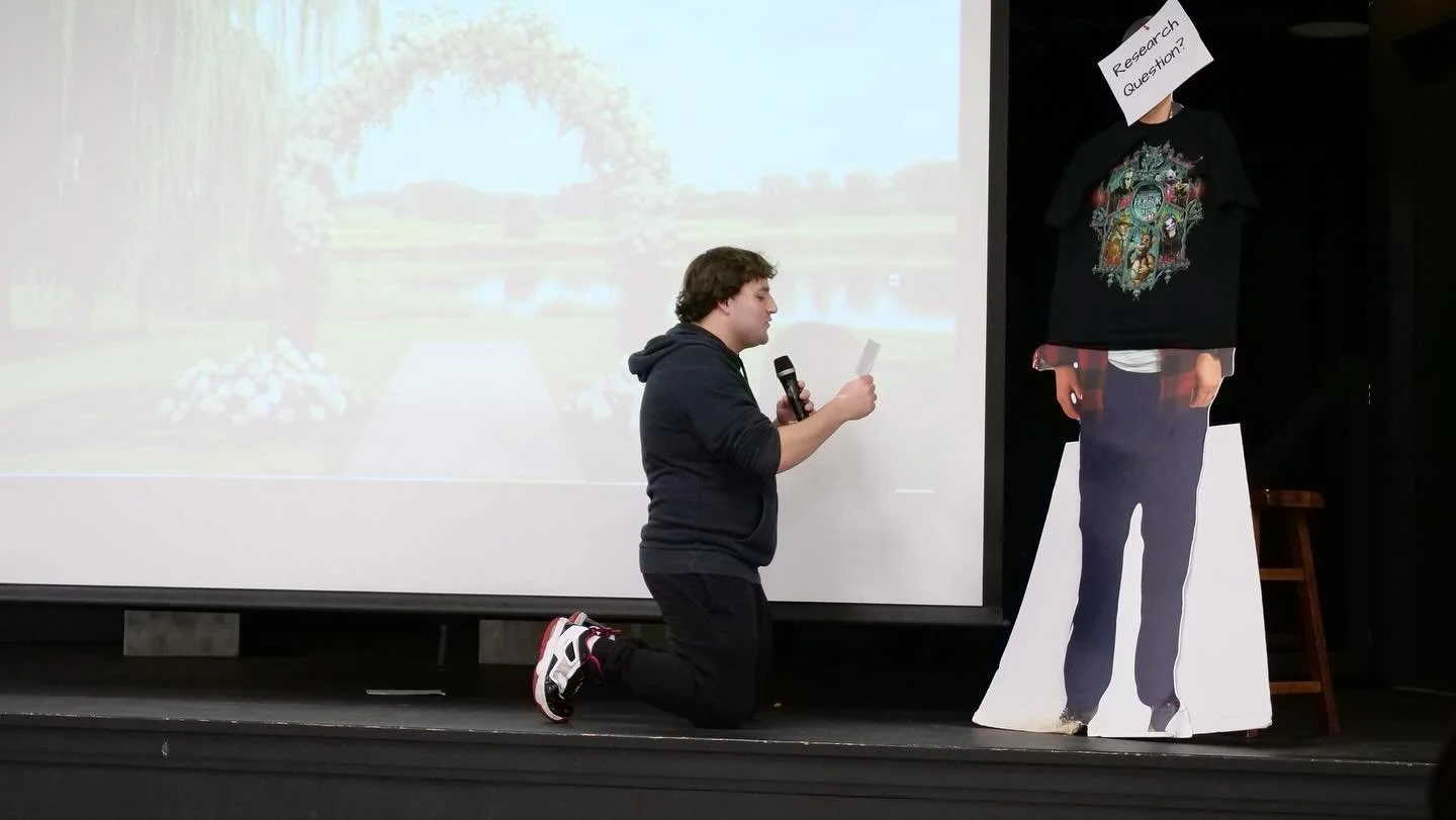 It&rsquo;s that time of year when our Seniors &ldquo;tie the knot&rdquo; with their ideas! 💍
Students took the stage to present their Senior Capstone research proposals in front of the High School &mdash; an event arranged like a wedding ceremony, c