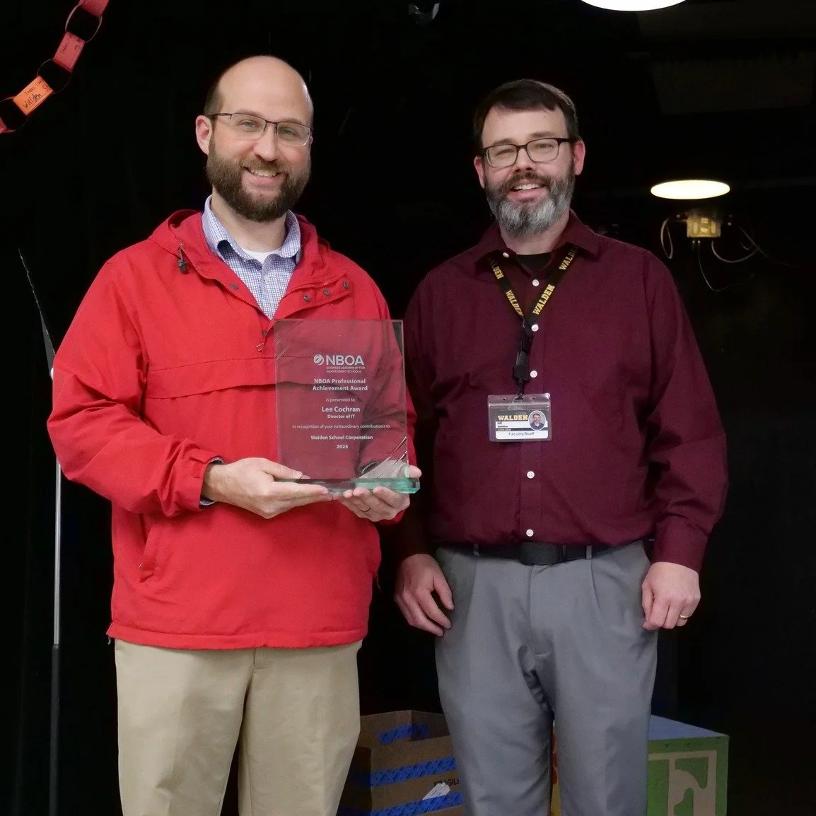 We are thrilled to celebrate Lee Cochran, Walden's Director of Technology, for receiving the prestigious 2025 NBOA Award for Professional Achievement in Business and Operations!

This national award from NBOA: Business Leadership for Independent Scho
