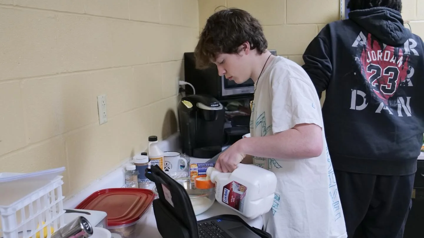 Our 9th graders took over the concession stand and turned it into a full-on kitchen classroom! From start to finish, students planned their dishes, gathered ingredients and utensils, prepped their space, cooked, plated, portioned, and&mdash;yes&mdash