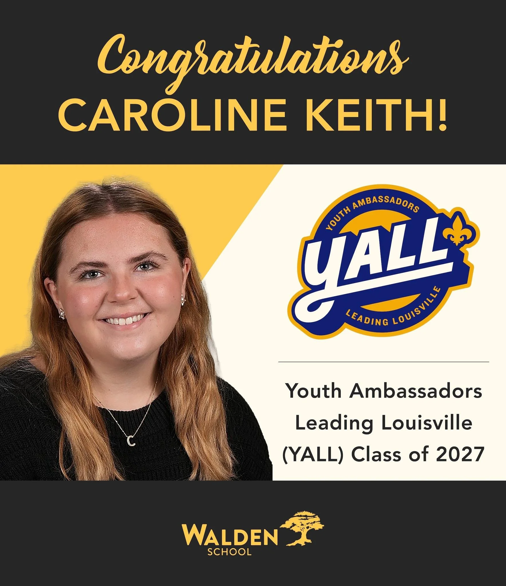 We are proud to celebrate 11th Grader Caroline Keith for being selected to the Youth Ambassadors Leading Louisville (YALL) Class of 2027!

Chosen for outstanding leadership, commitment to community service, and dedication to making a positive impact,