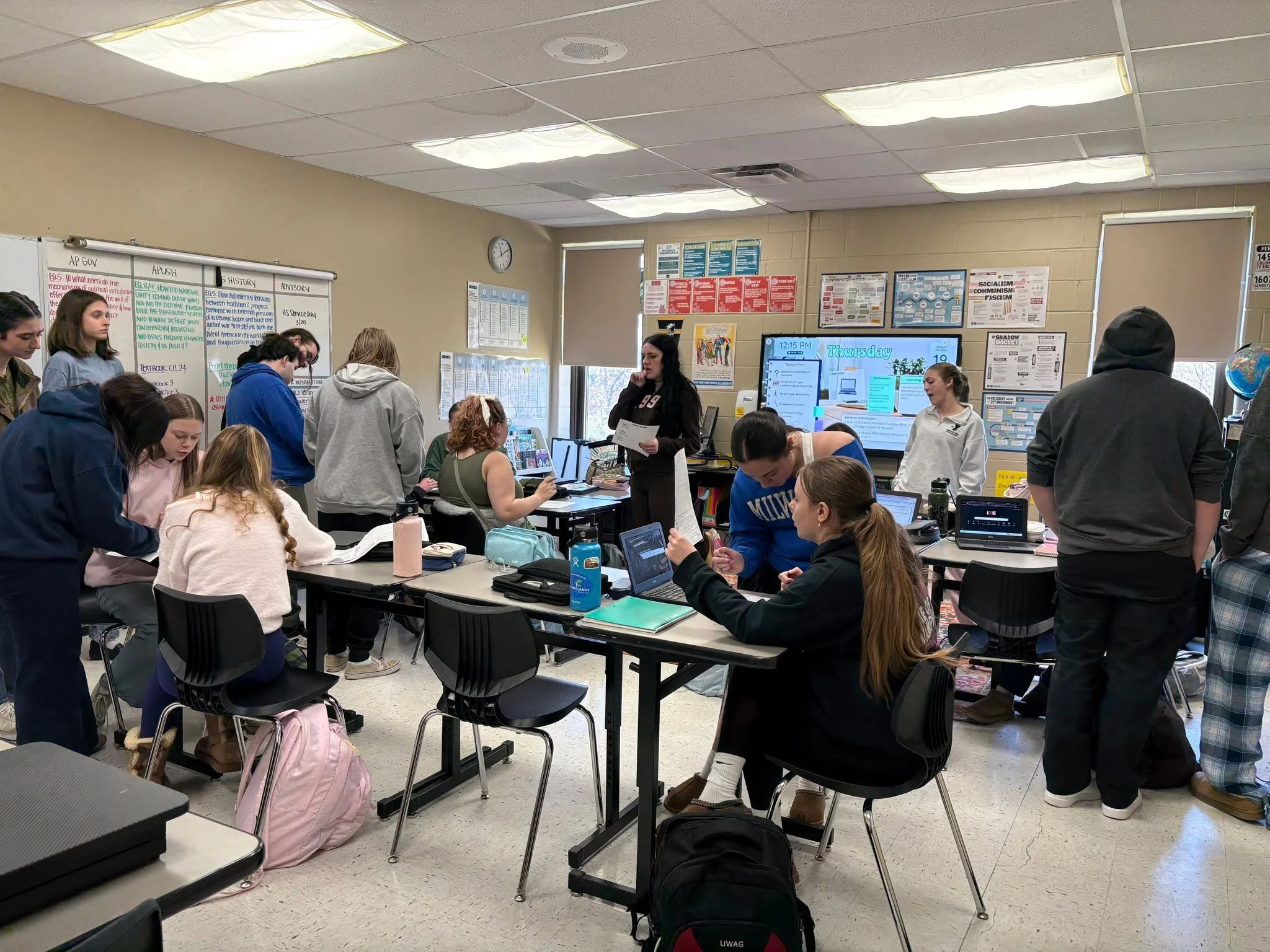 Today our AP US History students stepped back into the 1950s for a Block Party! 🏡 Each student pair represented a different suburban family, debating everything from new appliances to fears of Communism. Even our AP Euro students joined the fun!

#W