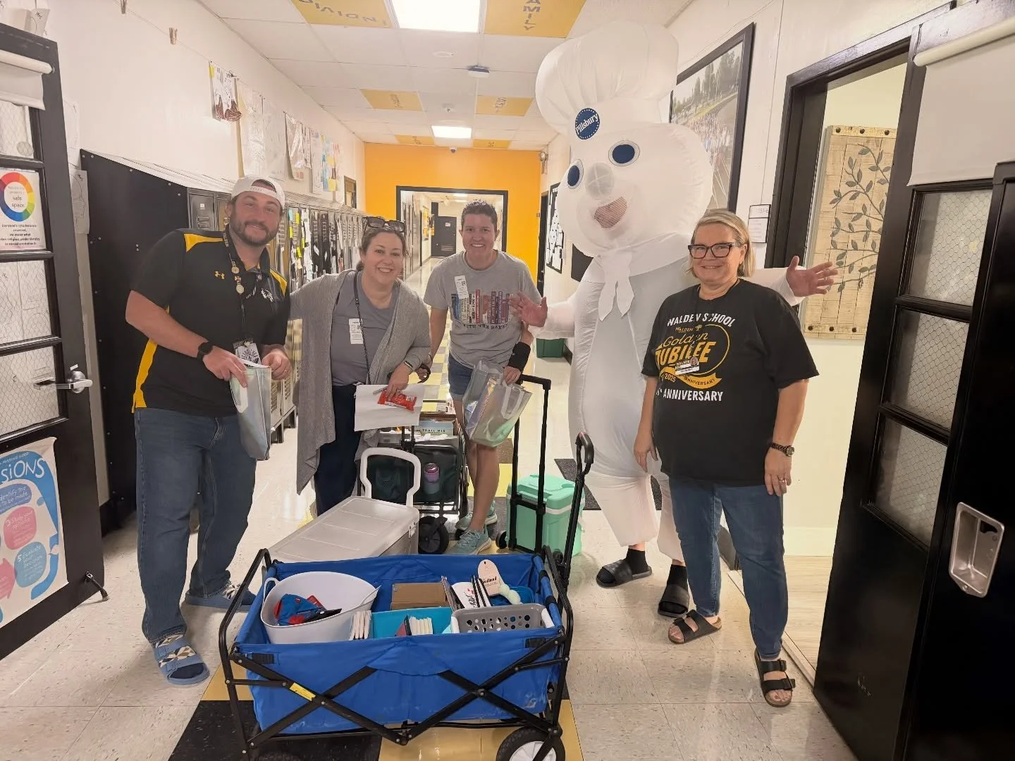 Thank you Walden Parent Association and Pillsbury Doughboy for brightening our teachers&rsquo; day with the treat cart! #TeacherAppreciationWeek #WaldenSchool