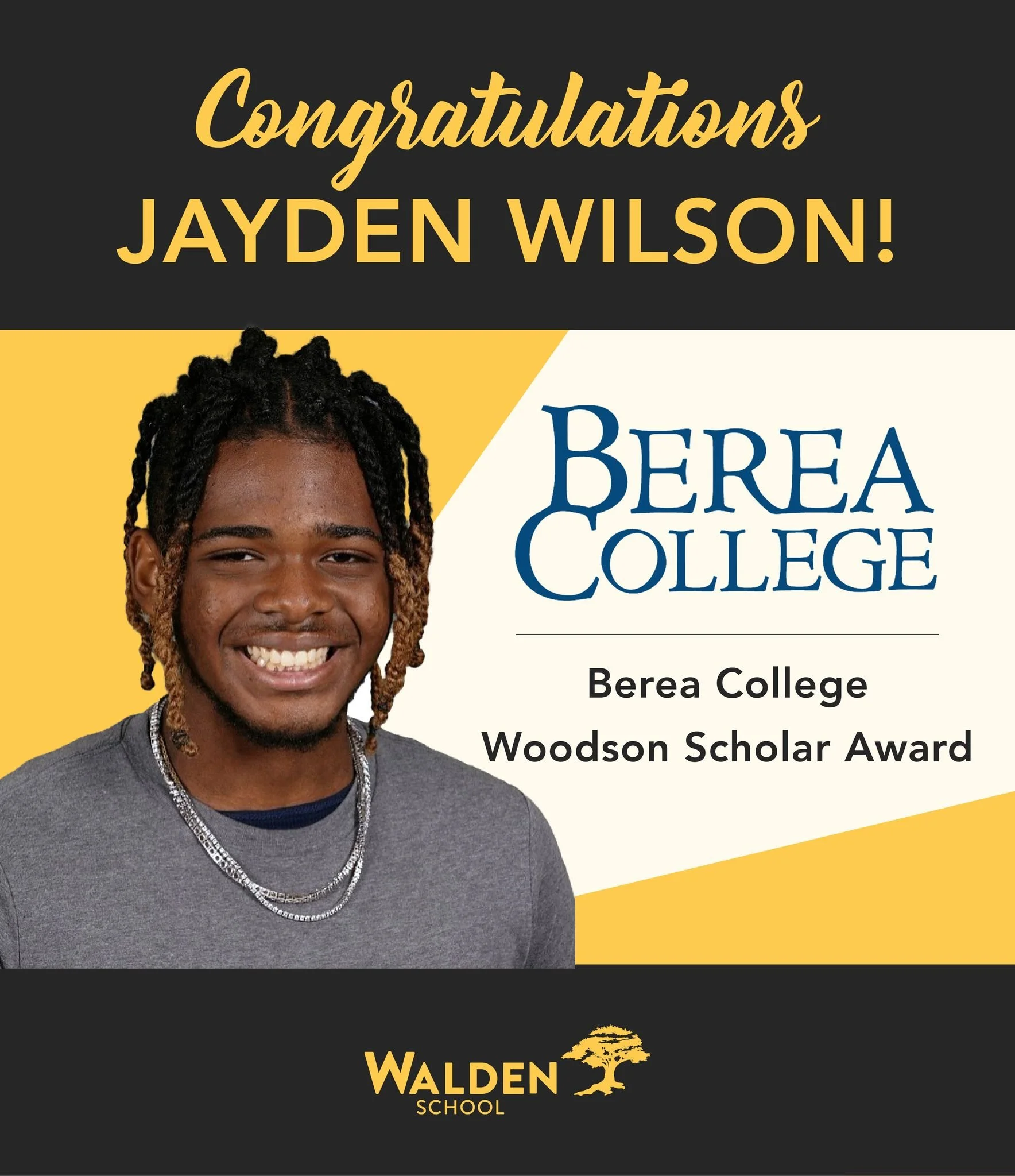 Big congratulations to Jayden Wilson (Class of 2027) on being named a Woodson Scholar by Berea College! 🎉👏

This prestigious honor celebrates students who embody the legacy of Carter G. Woodson&mdash;a Berea alum and the founder of Black History Mo