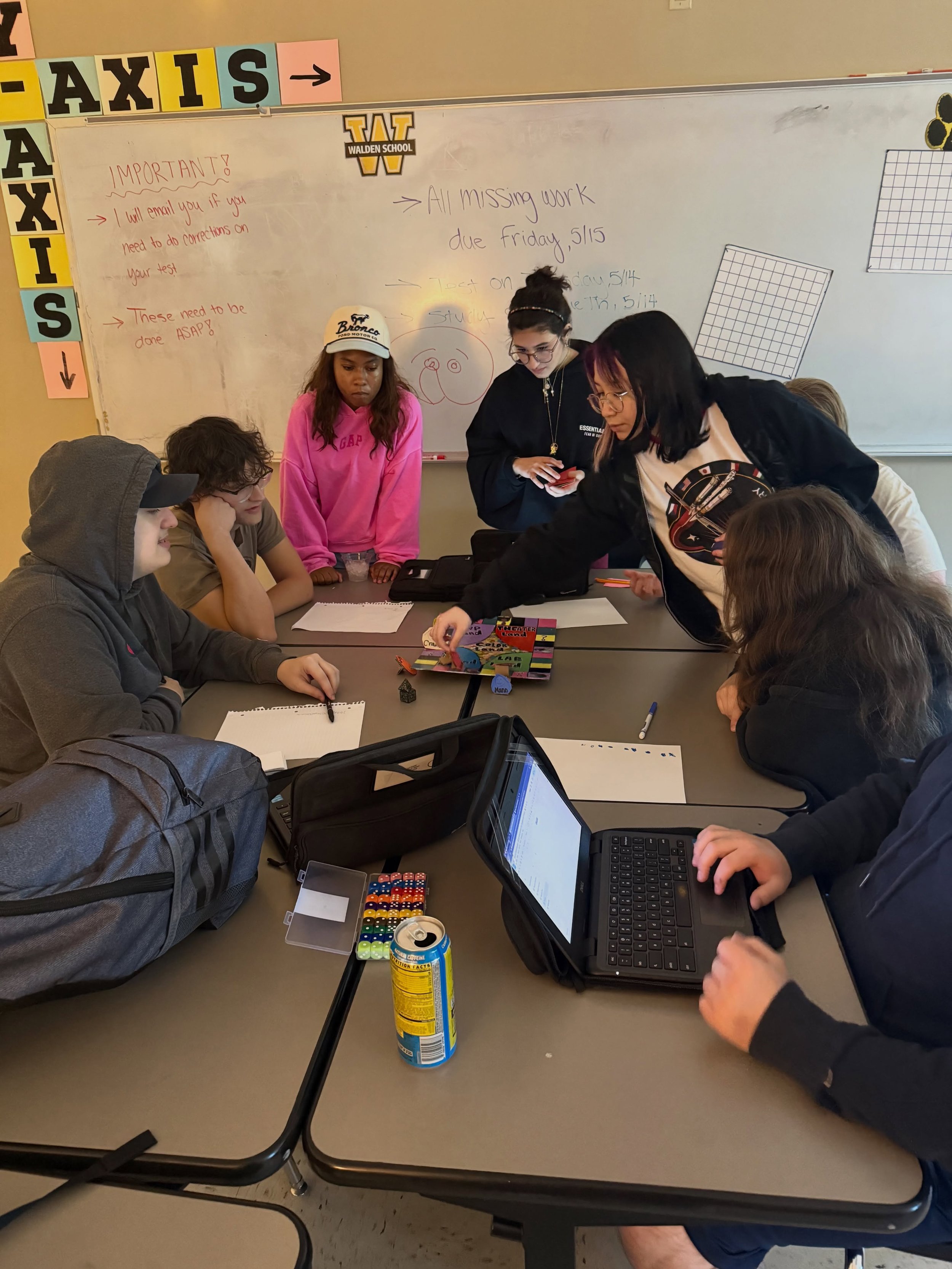 Seniors on Casino Day in Algebra 3! Students played games they designed for their final probability project. #waldenschool