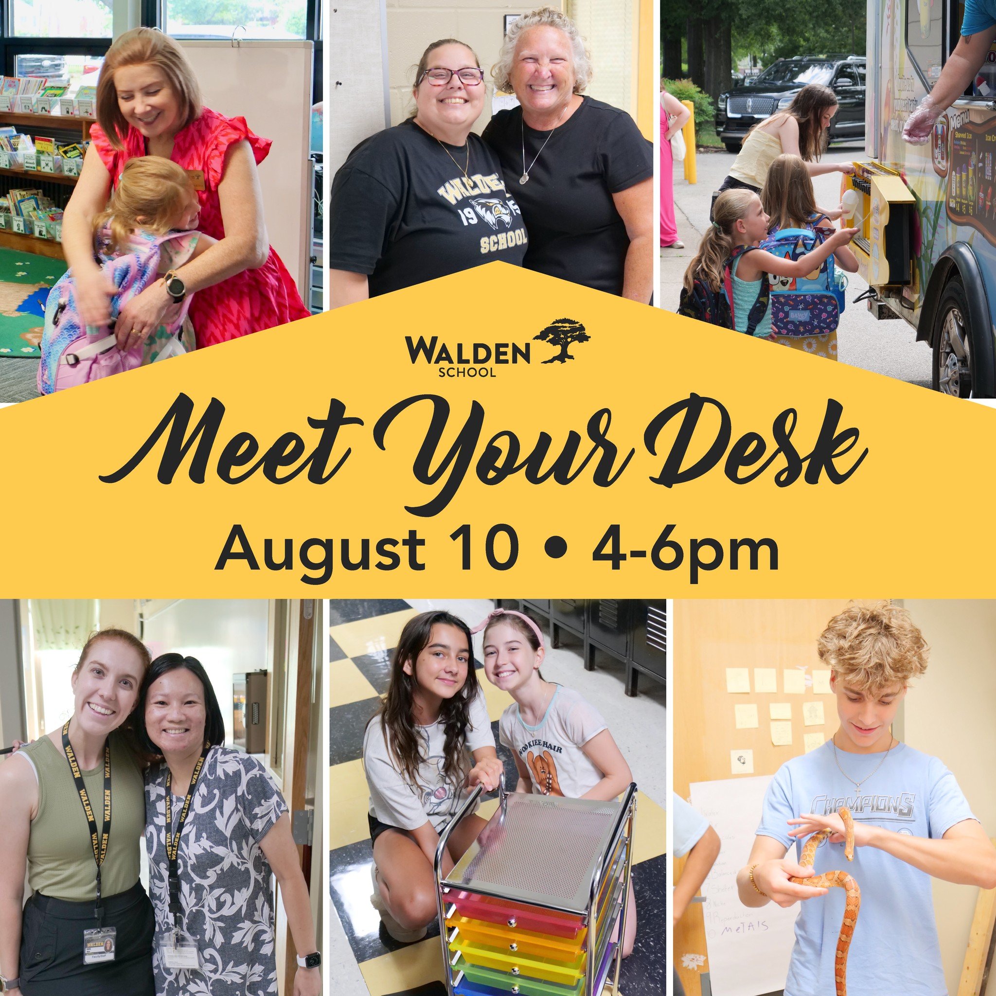 🎒✨ Ready or not... your desk has been waiting all summer! 👀

On August 10th, join us for Meet Your Desk Night as we kick off another amazing year at Walden! Enjoy an evening of fun, reconnecting with our school community, and sweet treats from Tiki