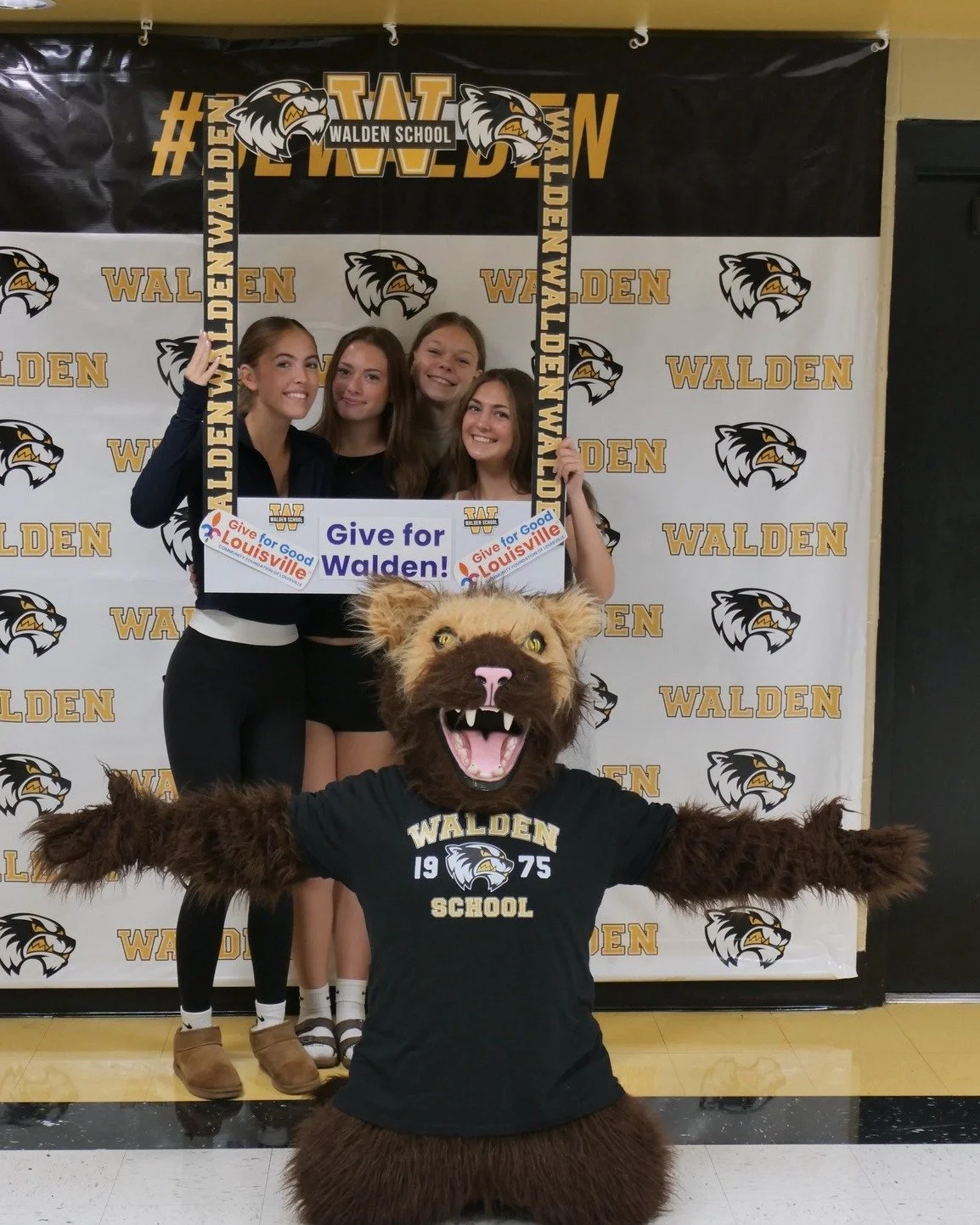 Wally brought the Give for Good spirit to campus! 🐾🖤💛

Our favorite Wolverine visited students across campus, spreading the word about Give for Good Louisville and, of course, stopping for plenty of photo ops along the way.

Big smiles, lots of Wa