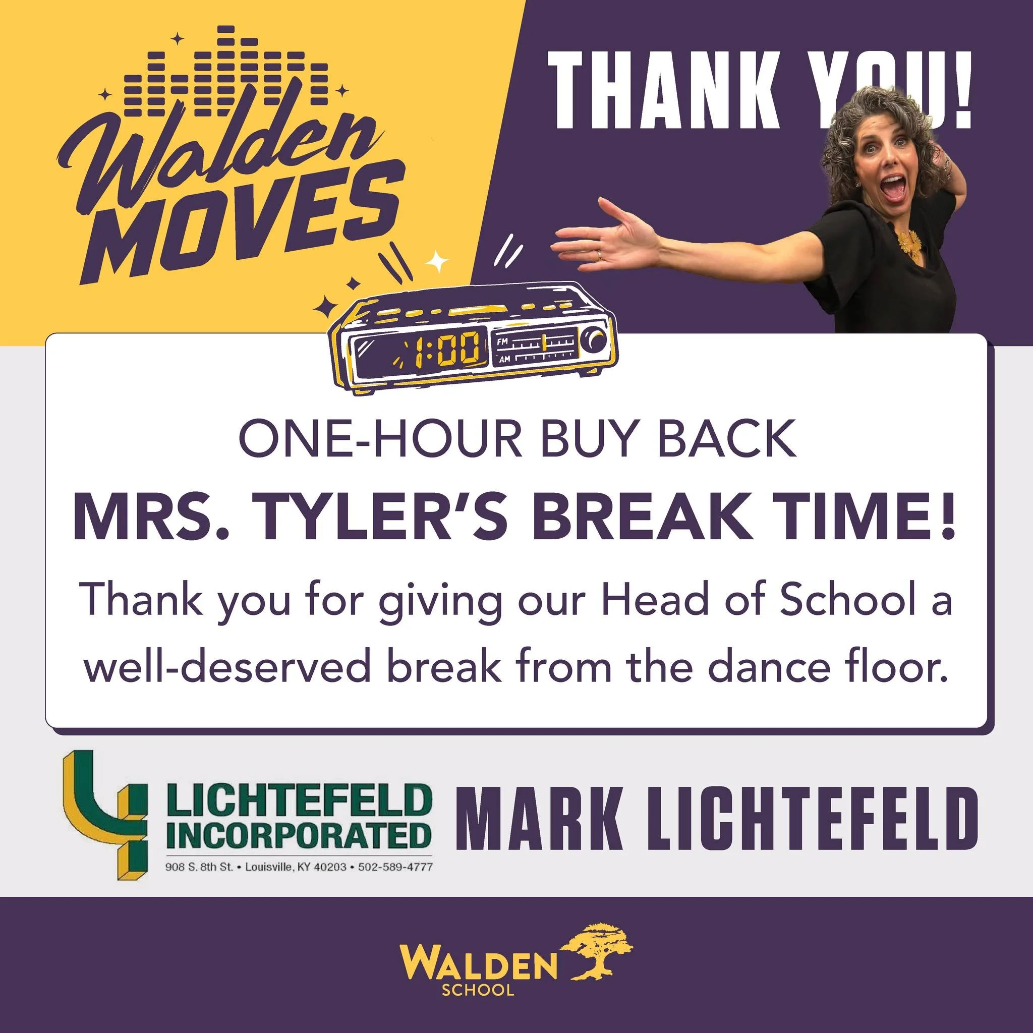 It&rsquo;s 10:00pm and Mrs. Tyler officially gets to hit pause! ⏰ Thank you to Lichtefeld Inc. and Mark Lichtefeld for buying back this hour and giving her a much-needed break from the dance floor. #waldenschool #gowalden #waldenmoves

Register or do