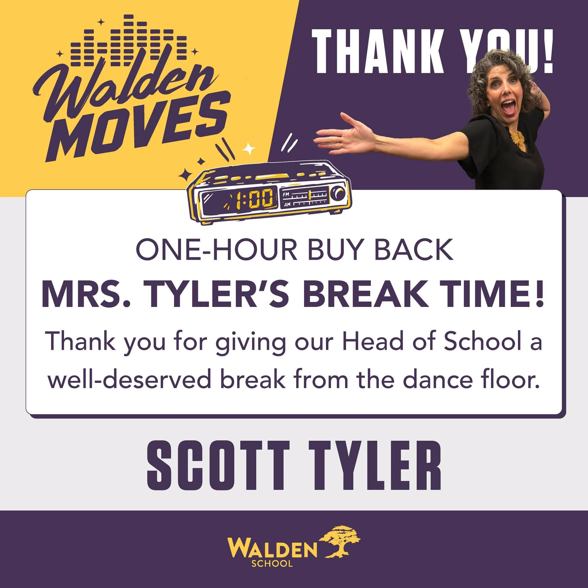 At 2:00am, this break might be especially appreciated! 😴 Thank you to Scott Tyler for buying back Mrs. Tyler&rsquo;s 2:00am hour and giving her a well-earned chance to recharge. #gowalden #waldenschool #waldenmoves

Register or donate: https://secur