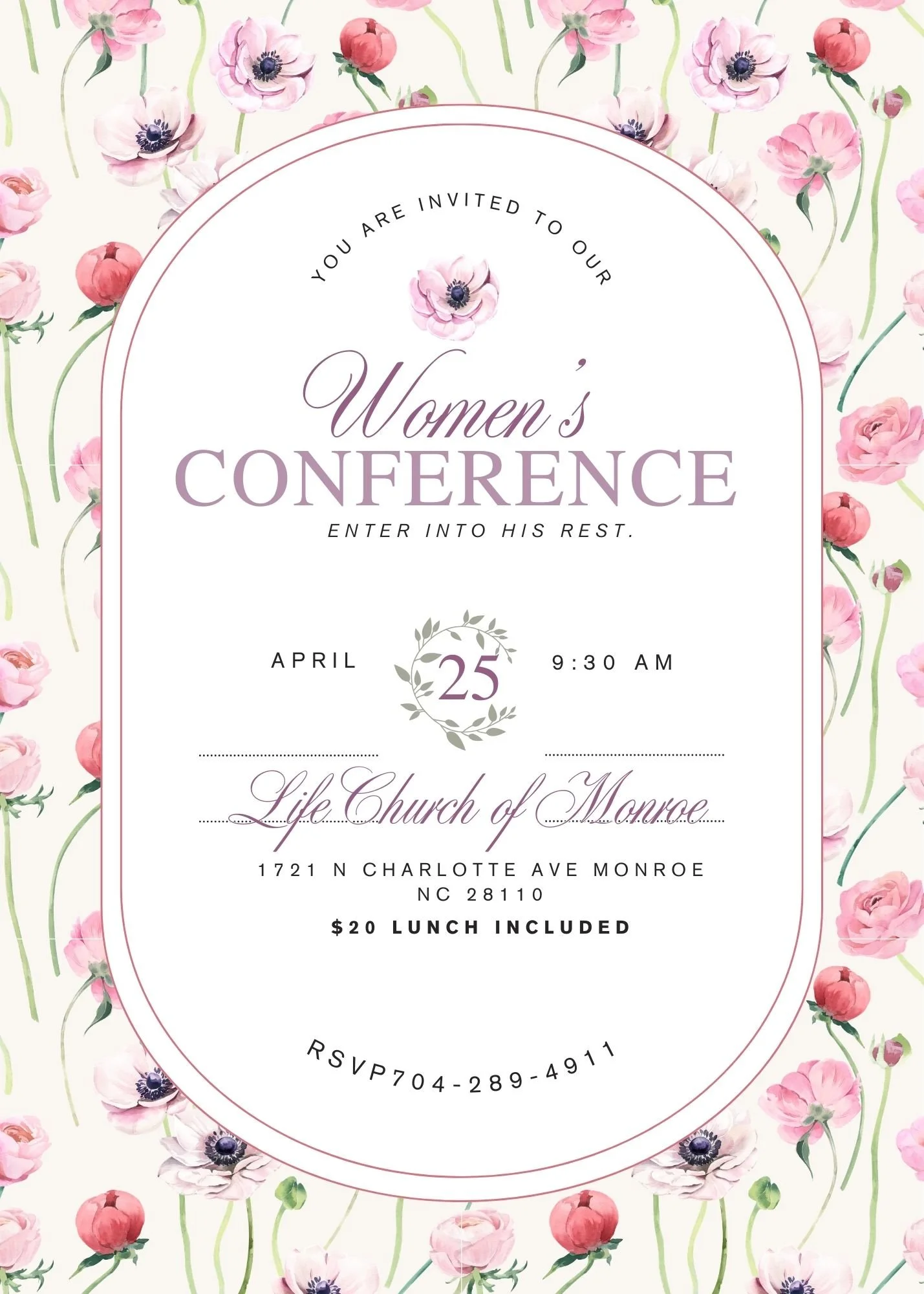 Womens Conference " Find His Rest"