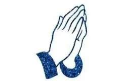 Drawing of hands pressed together in prayer or greeting