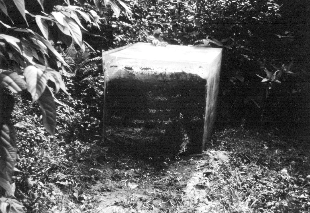 Layered Space , 1968 積層空間 (S ekisō Kūkan ) Acrylic, sawdust, cotton, ash, plastic dust, soil 100 x 100 x 100 cm Studio of the artist, Kawasaki, 1968 Photo: Kishio Suga