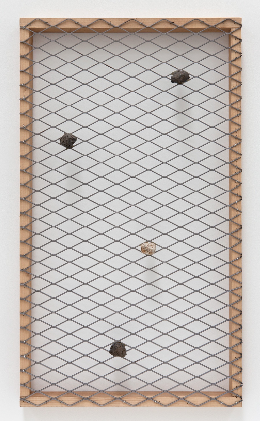 Hidden and Connected in Space, 2012潜連空 (Senrenkū)Stone, wood, wire mesh36 7/8 x 21 x 3 1/2 inches93.5 x 53.5 x 9 cm
