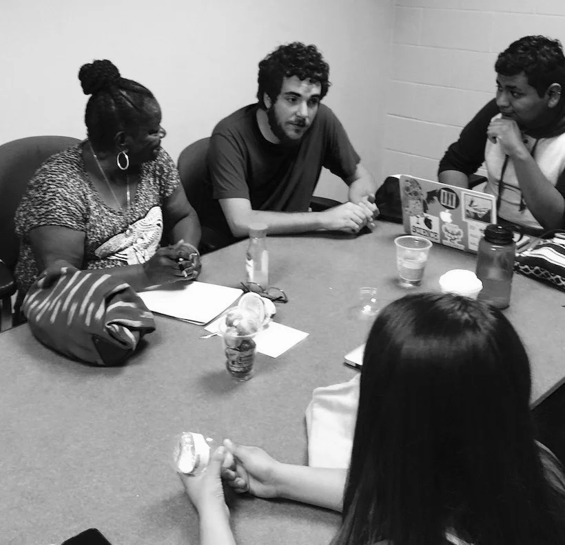 The Beyond the Cage team meets to plan our website and public platform at Wilson Public Library just north of the Hill neighborhood, New Haven.