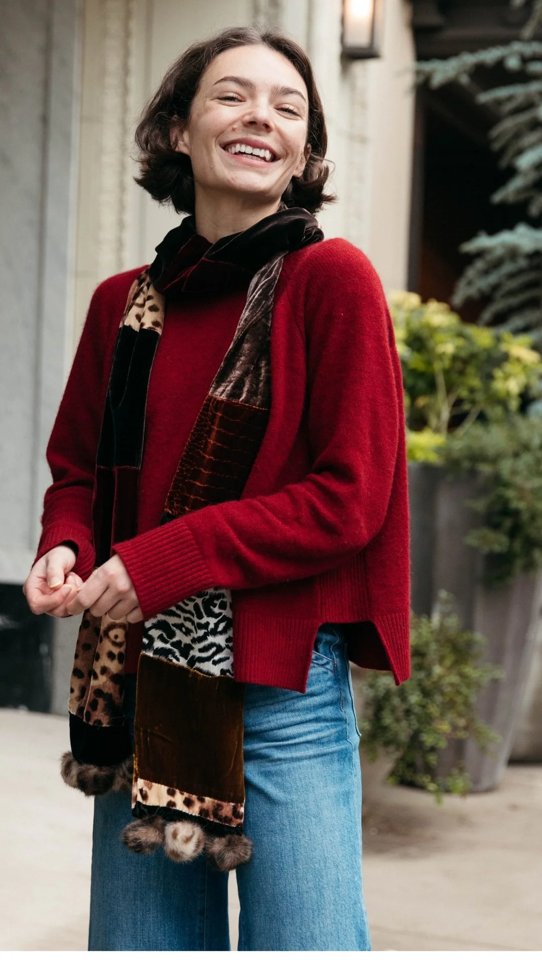 Crosby Scarf in velvet and silk patchwork - Luxury Upcycled Designer Accessory I Circular Fashion Collection