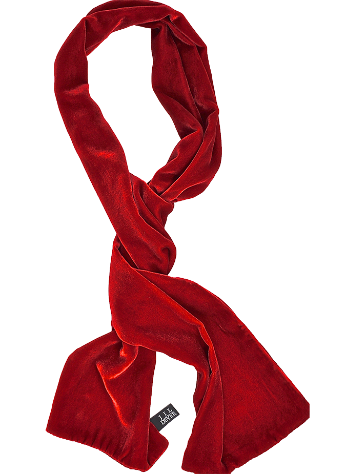 Iridescent Red Plush Velvet Scarf | Men and Women | Pine