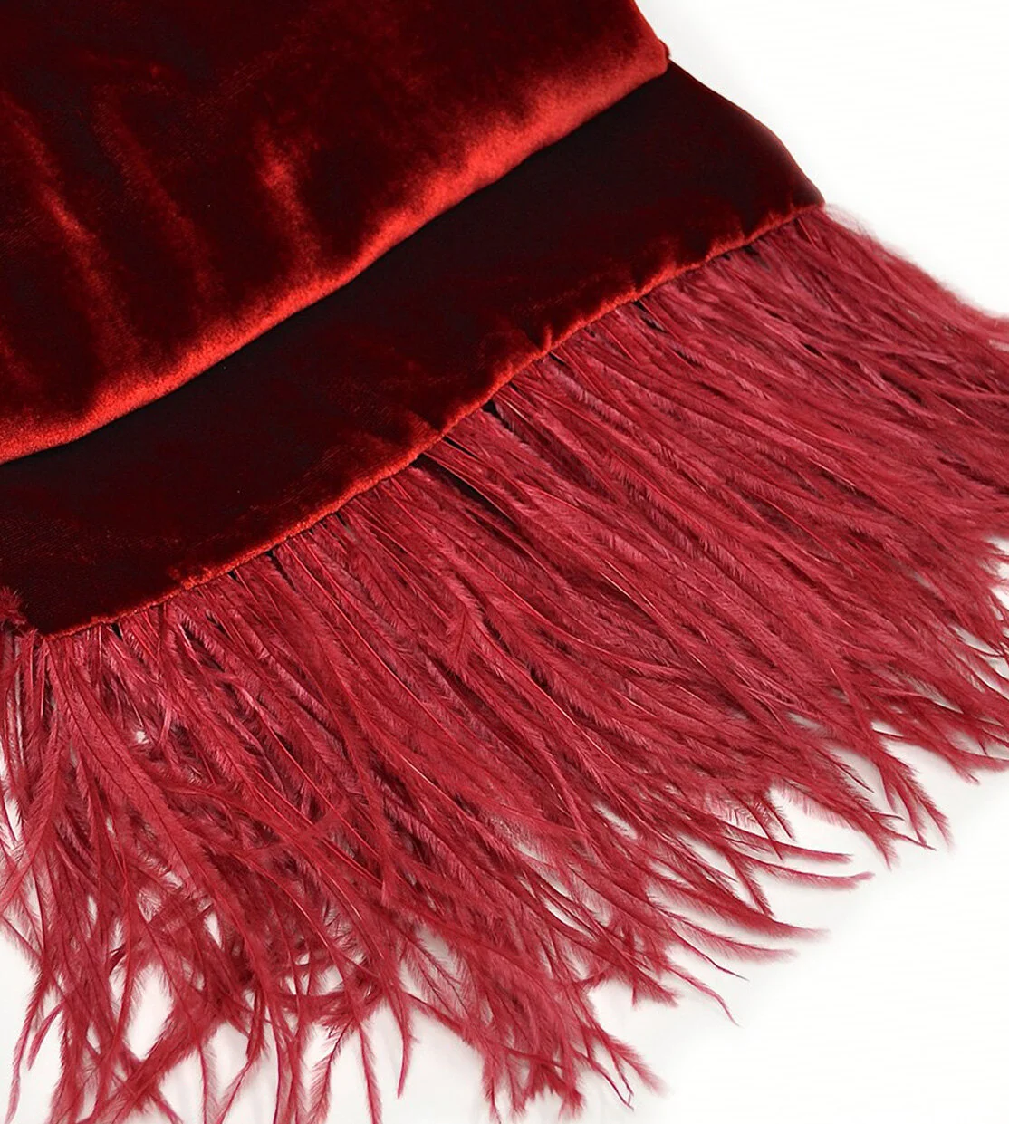 Pine Muffler Red Velvet with Red Ostrich