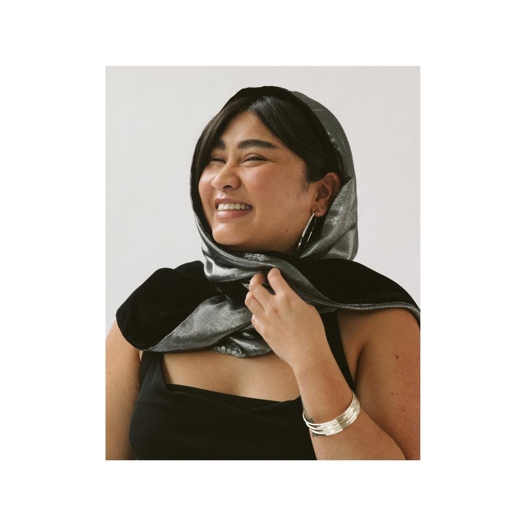 The Grace Hood Reversible Velvet Silk Lamé scarf 
