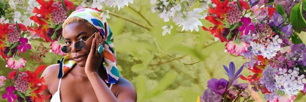 Designer Jil Dever Luxury Silk Square Head wrap