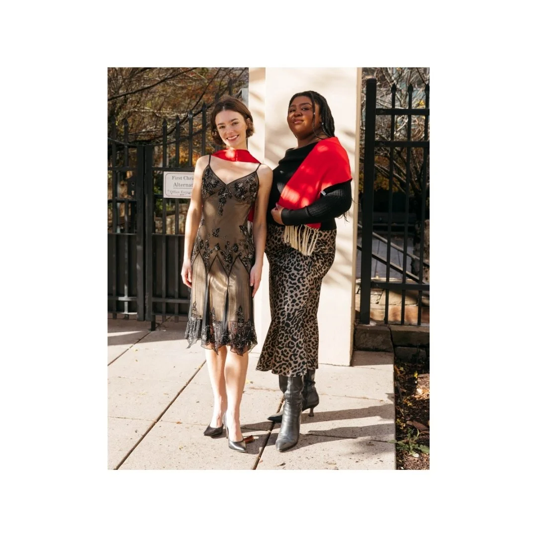 Tux Scarf in Silk Charmeuse Trimmed in Dazzling Beaded Fringe