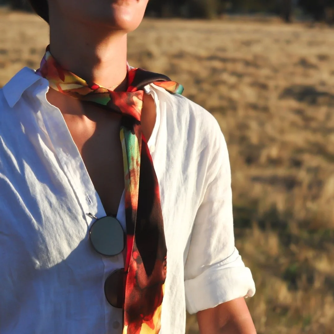 Madison Silk Tie |  Long Silk Scarf  |  Jil Dever Designer Accessories