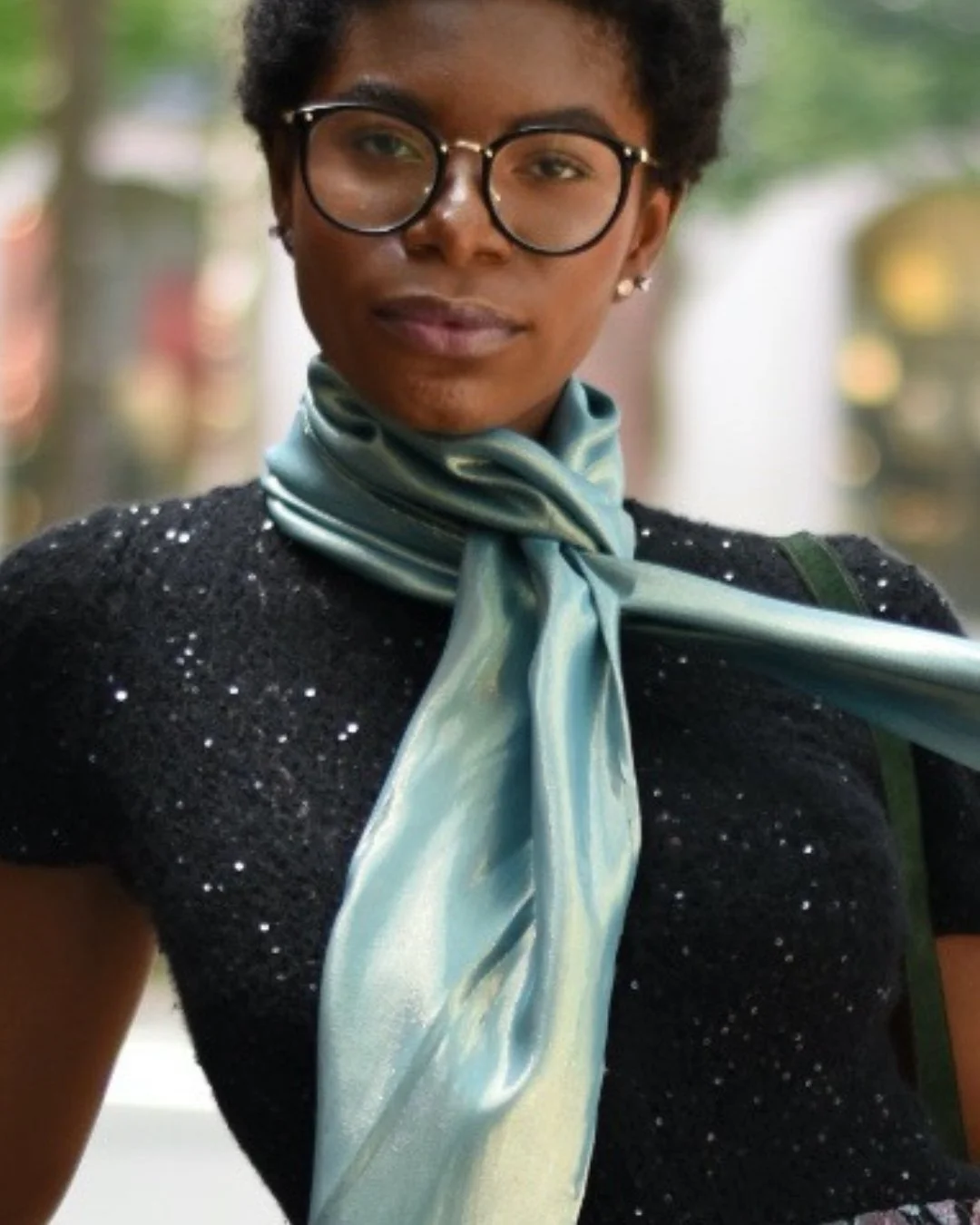 Broadway Turquoise Gold Silk Lame Oblong Scarf  |  Jil Dever Designer Fashion | Luxury Accessories