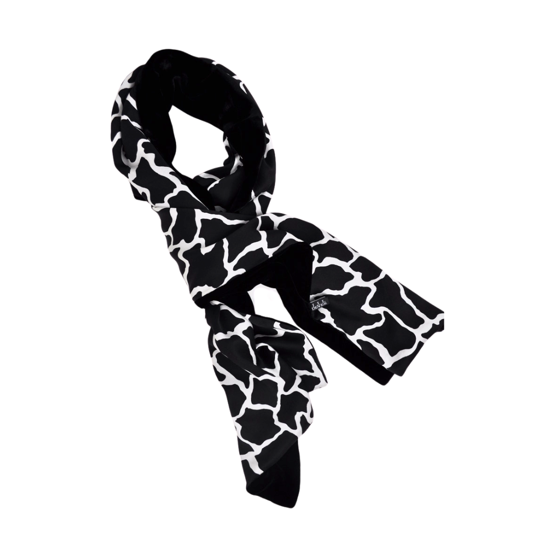Lovejoy Black Velvet with Printed Giraffe Silk Oblong