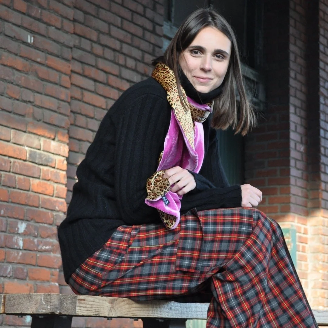 Lovejoy Designer Velvet Scarf Pink with Leopard Silk