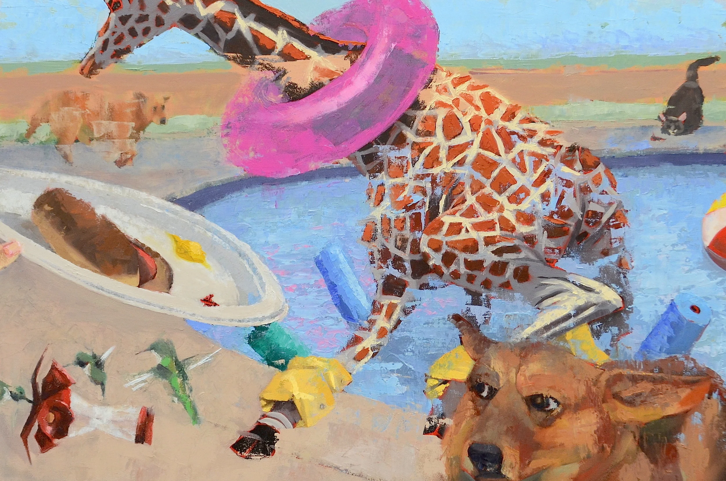 Pool Party  2017  Oil on Wood  20 x 24