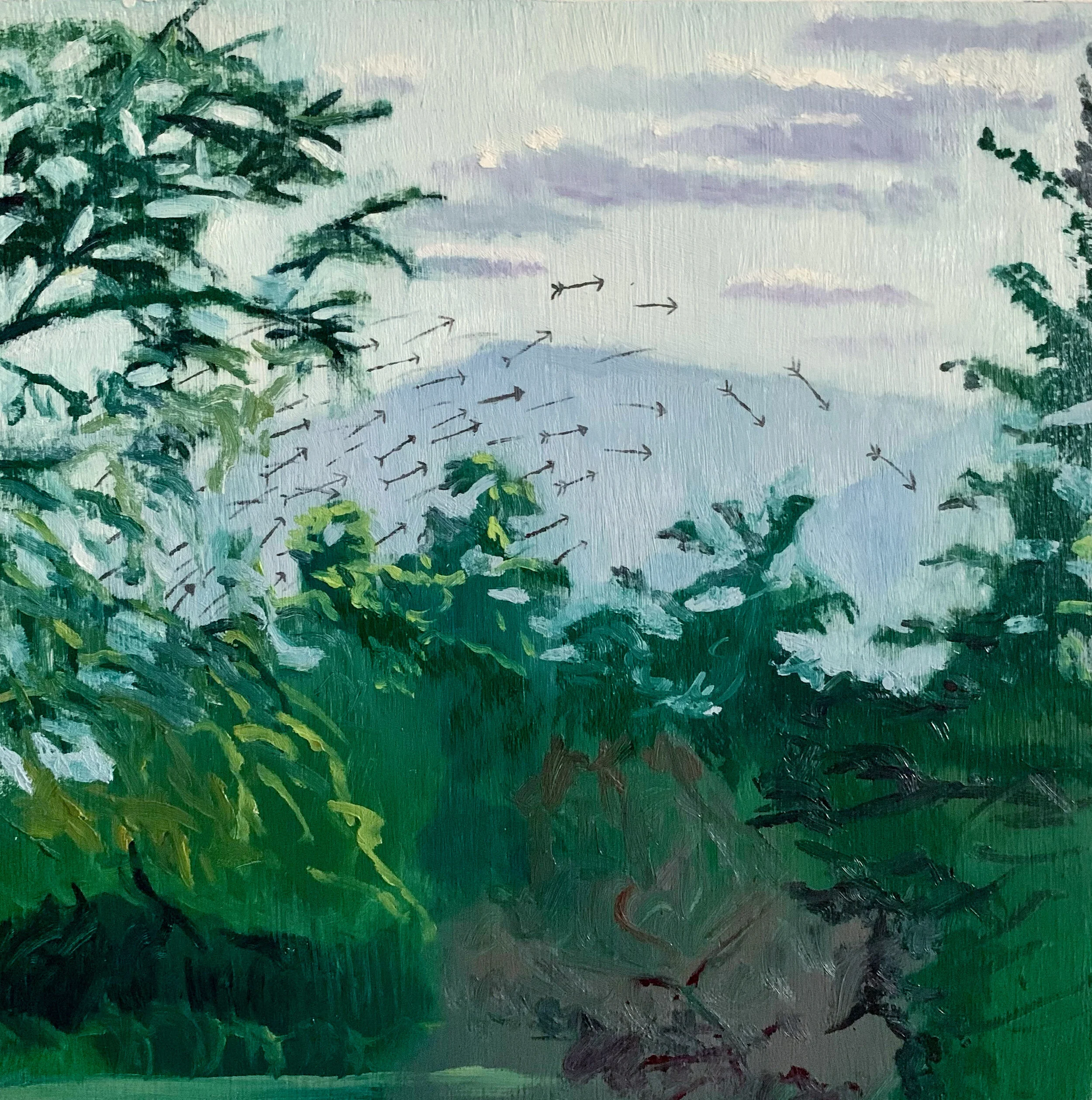 "Over There"  10 x 10, oil on canvas, 2021