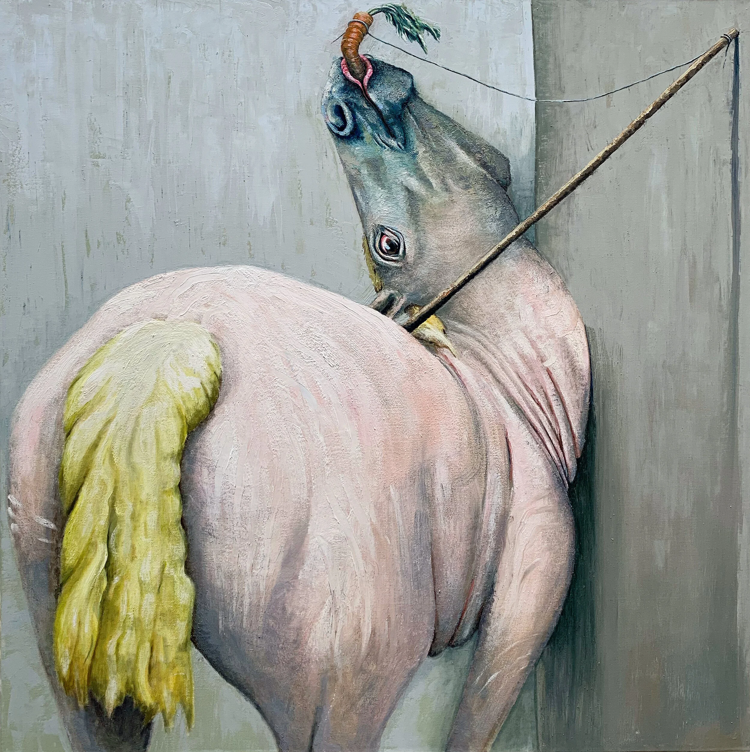 White Horse, 2020, oil on canvas, 48 x 48
