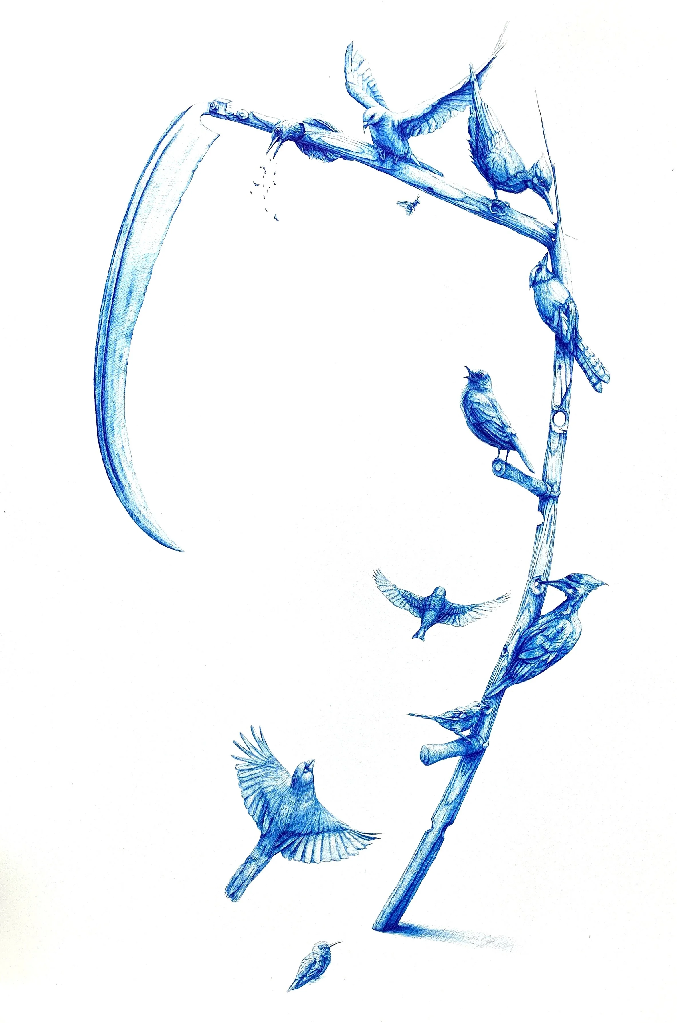  Broken Scythe    60 x 40    Archival Ballpoint    2020 