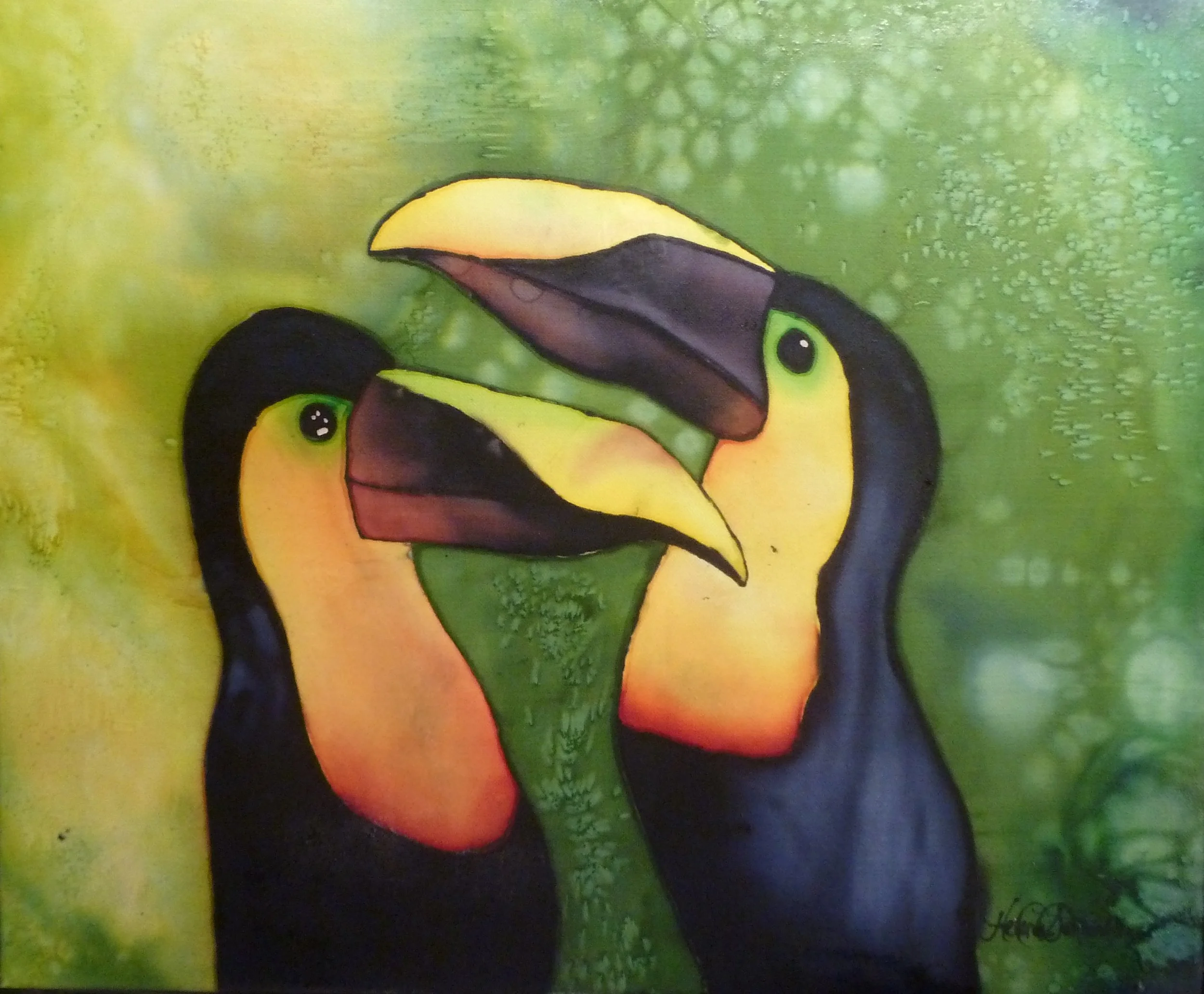 Toucan Silk Painting